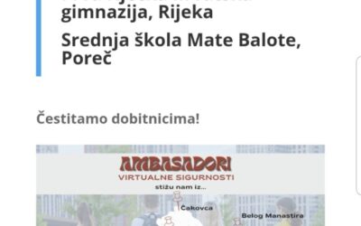 Srednja škola Mate Balote Poreč odabrana za Ambasadora virtualne sigurnosti